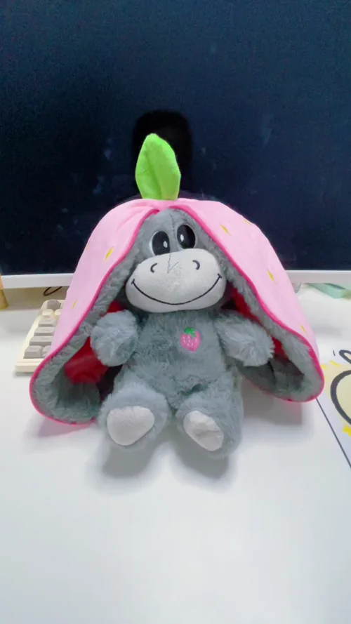 Strawberry Donkey Breathing Plush Doll - Image 3